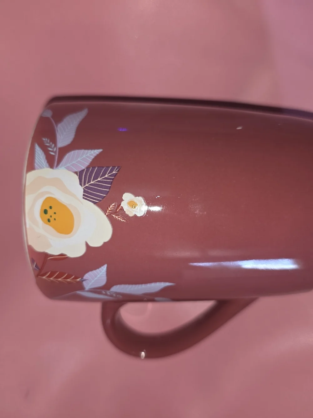 Starbucks Pink Floral Ceramic Tote-Style Mug